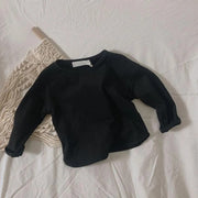 カットソー 長袖 ロングTシャツ 子供 キッズ ベビー 女の子 男の子 トップス ラウンドネック 無地 シンプル 着回し 合わせやすい 子供服