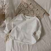 カットソー 長袖 ロングTシャツ 子供 キッズ ベビー 女の子 男の子 トップス ラウンドネック 無地 シンプル 着回し 合わせやすい 子供服