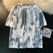 Tシャツ カットソー 半袖 レディース 大きいサイズ ゆったり ラウンドネック ドロップショルダー プリント カジュアル おしゃれ