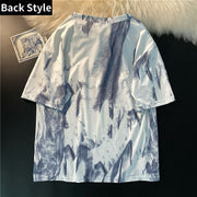 Tシャツ カットソー 半袖 レディース 大きいサイズ ゆったり ラウンドネック ドロップショルダー プリント カジュアル おしゃれ