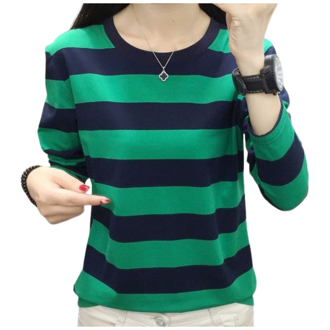 カットソー レディース 女性 トップス Ｔシャツ 長袖 グリーン バリエーション画像