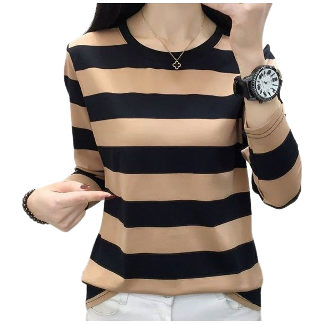 カットソー レディース 女性 トップス Ｔシャツ 長袖 ボーダー Uネック 春秋 春服 秋服 カジュアル シンプル かわいい おしゃれ カラバリ豊富 ブラック ホワイト レッド
