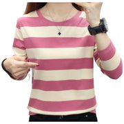 カットソー レディース 女性 トップス Ｔシャツ 長袖 ボーダー Uネック 春秋 春服 秋服 カジュアル シンプル かわいい おしゃれ カラバリ豊富 ブラック ホワイト レッド