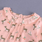 カットソー キッズ ベビー トップス Tシャツ ブラウス 長袖 襟 フリル アニマル かわいい おしゃれ 子供服 子供 女の子 幼児 赤ちゃん ベビー服