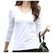 長袖Tシャツ ロングTシャツ カットソー レディース 女性 トップス Vネック 無地 単色 シンプル 着回し 大きいサイズあり 婦人服