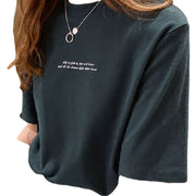 Tシャツ カットソー 半袖 トップス レディース 大きいサイズ ゆったり 体型カバー クルーネック ドロップショルダー ロゴ シンプル カジュアル