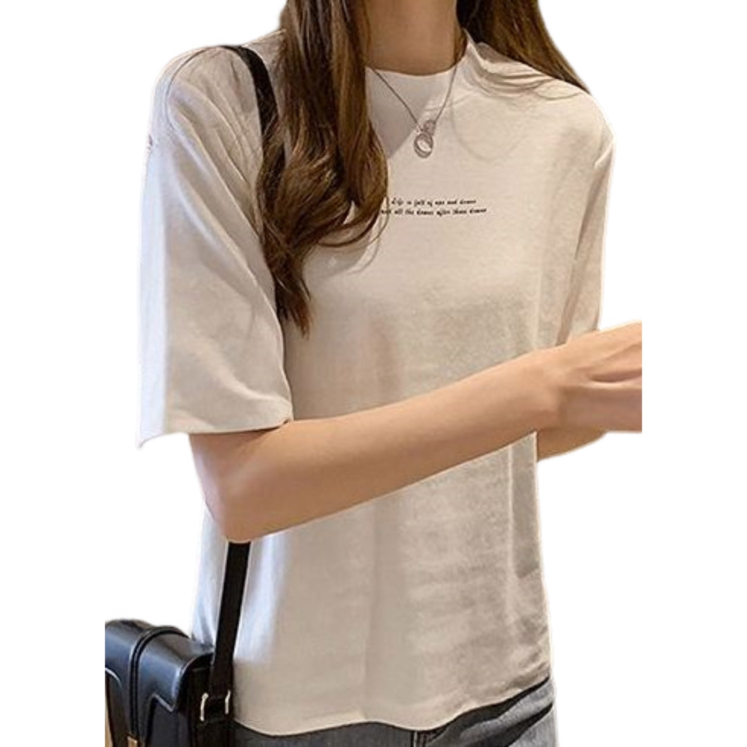 Tシャツ カットソー 半袖 トップス レディース 大きいサイズ ホワイト バリエーション画像