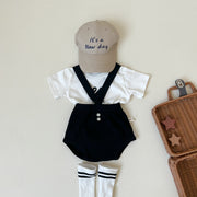 Tシャツ オーバーオール 単品 ベビー キッズ 子供服 男の子 女の子 トップス ボトムス 半袖 ブルマ サロペット サスペンダー ボーダー 縞々 ベビーウェア 赤ちゃん かわいい