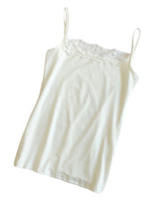 キャミソール ノースリーブ 無地 胸元レース トップス セクシー シンプル かわいい フィット 夏 黒 白 M L XL 2XL 女性 レディース