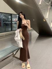 キャミワンピース レディース 女性 女子 大人女子 大きいサイズ ロングワンピース キャミソールワンピース キャミワンピ ロング タイト シンプル 無地 上品 かわいい おしゃれ