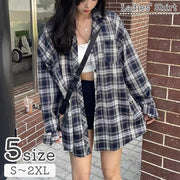 シャツ レディース 女性 婦人用 トップス 大きいサイズ アウター 上着 チェック柄 オーバーサイズ ゆったり カジュアル 定番