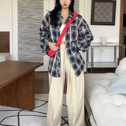 シャツ レディース 女性 婦人用 トップス 大きいサイズ アウター 上着 チェック柄 オーバーサイズ ゆったり カジュアル 定番
