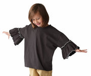在庫処分【SALE】カットソー キッズ メロウフリル フレア 綿100％ 子供服 Tシャツ プチプラ 7分袖 女の子 男の子 大人かわいい きれいめ シンプル ナチュラル オシャレ キレイ かわいい 大人可愛い 大人っぽい おしゃれ 親子お揃い お揃い リンク リンクコーデ ママリンク ママリンクコーデ 北欧 韓国子供服 韓国 トドラー 幼稚園 保育園 小学校 フェミニン ガーリー ガール ボーイ 通園 通学 おでかけ 新作 春 春服 春物 夏 夏物 夏服 半袖 ティーシャツ 半袖ティーシャツ トップス