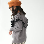 在庫処分【SALE】 フリルニット 肌に優しい シルキータッチ キッズ 子供服 韓国服 あたたかい ニットセーター 小学生 おしゃれ 100 110 120 130 140 お出かけ