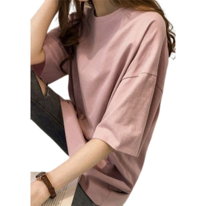 Tシャツ カットソー チュニック レディース 女性 トップス ピンク バリエーション画像