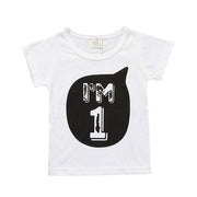 Tシャツ 子供服 キッズ ベビー 男の子 女の子 半袖 カットソー プリント ロゴ 綿 ニット クール かっこいい アルファベット モノクロ シンプル 子供用 ラウンドネック シャツスリーブ 数字