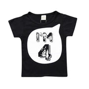 Tシャツ 子供服 キッズ ベビー 男の子 女の子 半袖 カットソー プリント ロゴ 綿 ニット クール かっこいい アルファベット モノクロ シンプル 子供用 ラウンドネック シャツスリーブ 数字