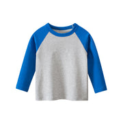 Tシャツ キッズ トップス ベビー ジュニア 長袖 ラウンドネック バイカラー かわいい おしゃれ 定番 シンプル ヘビロテ カジュアル 子供用 小学生 90 140 男の子 女の子