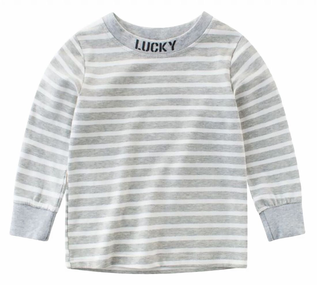 長袖Tシャツ プルオーバー ラウンドネック 丸首 袖口リブ ボーダー 英字 トップス キッズ 男の子 女の子 男児 女児 子供服 シンプル カジュアル 遊び着 90 100 110 120 130 140