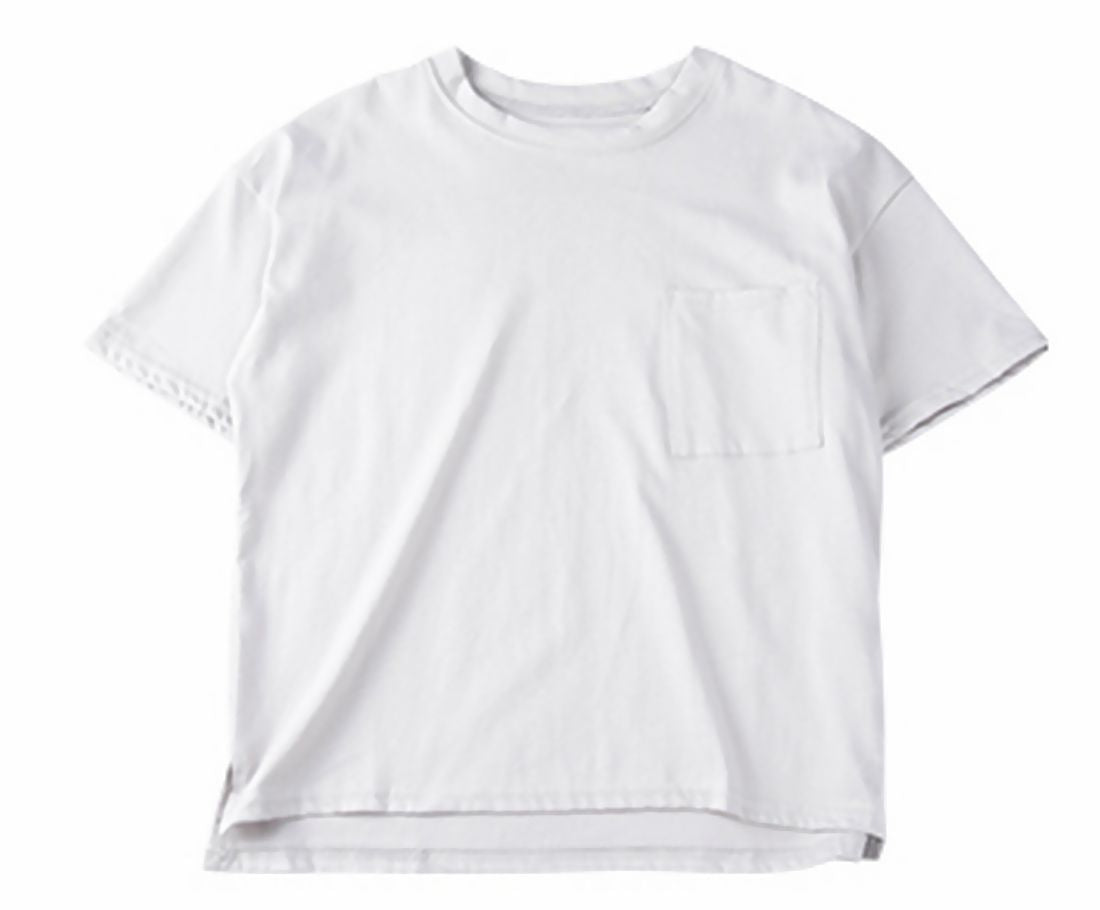 Tシャツ ビッグシルエット ドロップショルダー 半袖 子供服 キッズ ジュニア 胸ポケット 無地 カットソー トップス 丸首 シンプル ヘビロテ 着まわし オーバーサイズ ゆるシルエット 女の子 男の子 ラウンドネック こども服 子ども服 高学年 小学生 中学生