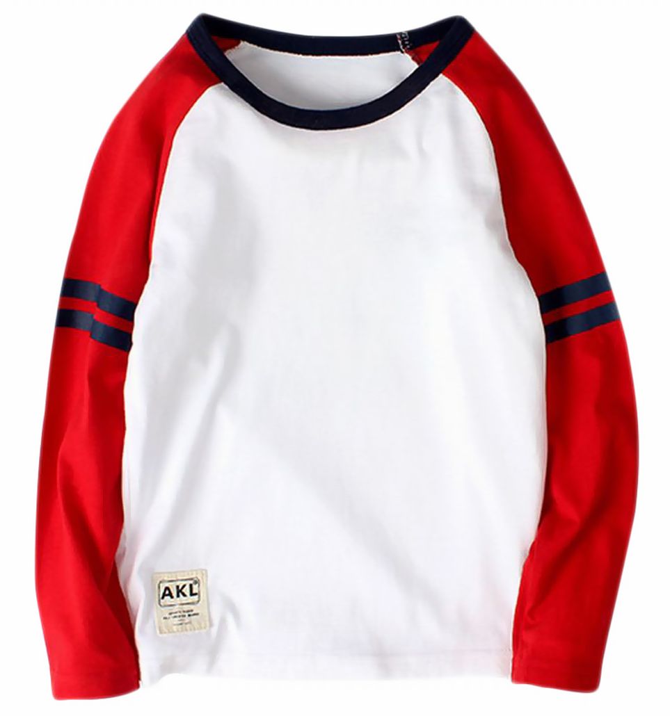 Tシャツ カットソー 長袖 ラウンドネック ラグラン袖 子供用 キッズ トップス 丸首 丸襟 カジュアル ライン入り シンプル 男の子 女の子 男児 女児 子供服 子ども服 こども服 高学年 中学生 ジュニア 120cm 130cm 140cm 150cm 160cm