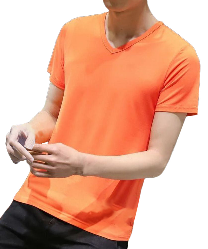 Tシャツ 半袖 Vネック クルーネック メンズ トップス カットソー タイト スリム ぴったりめ カラバリ豊富 シンプル 無地 単色 ソリッドカラー 男性用 紳士用 M L XL 2XL 3XL 4XL 5XL