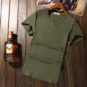 Tシャツ 半袖 Vネック クルーネック メンズ トップス カットソー タイト スリム ぴったりめ カラバリ豊富 シンプル 無地 単色 ソリッドカラー 男性用 紳士用 M L XL 2XL 3XL 4XL 5XL