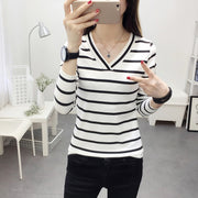 カットソー Tシャツ 長袖 レディース 女性 トップス ロンT Vネック ボーダー柄 プルオーバー 定番 シンプル 着回し抜群 着丈長め 体系カバー おしゃれ 重ね着 大きいサイズ