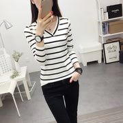 カットソー Tシャツ 長袖 レディース 女性 トップス ロンT Vネック ボーダー柄 プルオーバー 定番 シンプル 着回し抜群 着丈長め 体系カバー おしゃれ 重ね着 大きいサイズ