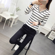 カットソー Tシャツ 長袖 レディース 女性 トップス ロンT Vネック ボーダー柄 プルオーバー 定番 シンプル 着回し抜群 着丈長め 体系カバー おしゃれ 重ね着 大きいサイズ
