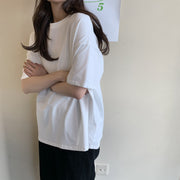 Tシャツ 半袖 レディース 無地 単色 クルーネック 大きいサイズ有 シンプル カジュアル デイリー カットソー トップス 定番 ベーシック 洗い替え 普段使い 着回し 体型カバー カラバリ豊富 ルームウェア 部屋着 女性用 婦人用