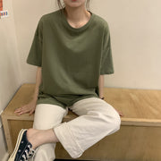 Tシャツ 半袖 レディース 無地 単色 クルーネック 大きいサイズ有 シンプル カジュアル デイリー カットソー トップス 定番 ベーシック 洗い替え 普段使い 着回し 体型カバー カラバリ豊富 ルームウェア 部屋着 女性用 婦人用