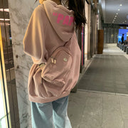 パーカー レディース トレーナー トップス プルオーバー ピンク ベージュ フード付き おしゃれ 可愛い スウェット カジュアル フーディー 袖プリント 長袖 英字 体型カバー