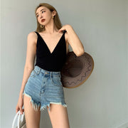 キャミソール ニット レディース 女性 トップス インナー 袖なし ノースリーブ Vネック 背中見せ 背中開き かわいい おしゃれ