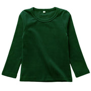 長袖Tシャツ 子供服 キッズ ベビー 赤ちゃん 男の子 女の子 トップス 無地 ラウンドネック シンプル ロンT カットソー 通園 通学 着回し力 丸首 クルーネック カラバリ豊富 ピンク ブルー グレー 白 黒 ホワイト ブラック