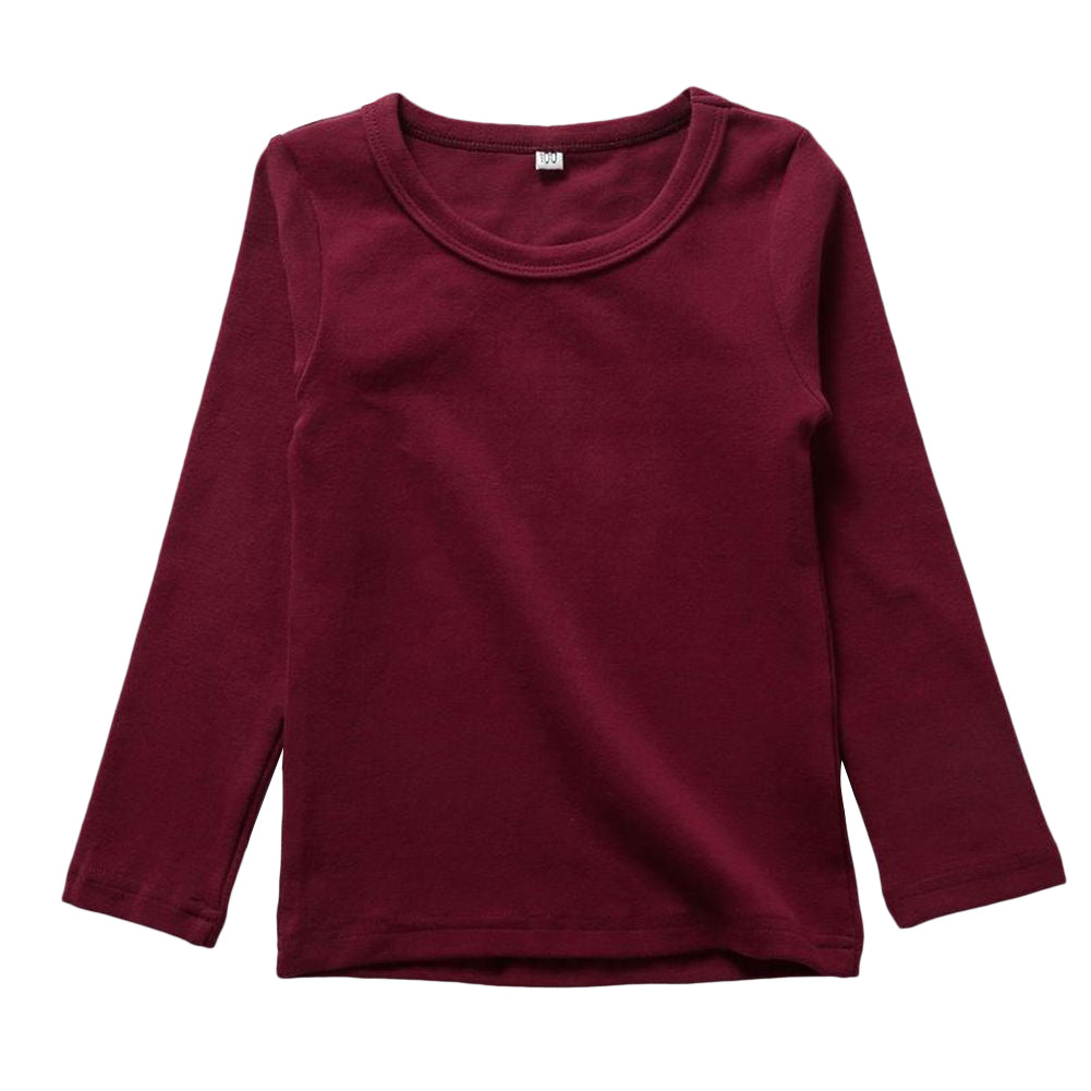 長袖Tシャツ 子供服 キッズ ベビー 赤ちゃん 男の子 女の子 トップス 無地 ラウンドネック シンプル ロンT カットソー 通園 通学 着回し力 丸首 クルーネック カラバリ豊富 ピンク ブルー グレー 白 黒 ホワイト ブラック