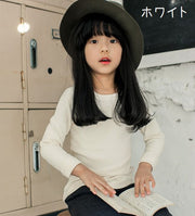 長袖Tシャツ 子供服 キッズ ベビー 赤ちゃん 男の子 女の子 トップス 無地 ラウンドネック シンプル ロンT カットソー 通園 通学 着回し力 丸首 クルーネック カラバリ豊富 ピンク ブルー グレー 白 黒 ホワイト ブラック