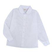 ワイシャツ スクールシャツ カッターシャツ キッズ ジュニア ベビー 子供服 無地 長袖 フォーマル 学生服 男女兼用 ラウンドカラー スタンダードカラー 通学 シンプル