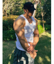 タンクトップ メンズ 男性 トップス ノースリーブ ラウンドネック リブ 大きいサイズ シンプル 着回し かっこいい 単色 無地 ランニング 定番