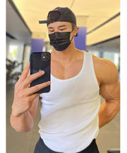 タンクトップ メンズ 男性 トップス ノースリーブ ラウンドネック リブ 大きいサイズ シンプル 着回し かっこいい 単色 無地 ランニング 定番
