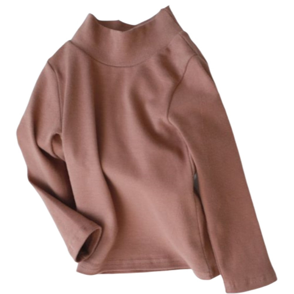 カットソー ハイネックTシャツ 長袖 子供服 キッズ ロンT 女の子 男の子 トップス 無地 シンプル 秋冬 通園 通学 90cm 100cm 110cm 120cm 130cm 140cm 150cm