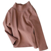カットソー ハイネックTシャツ 長袖 子供服 キッズ ロンT 女の子 男の子 トップス 無地 シンプル 秋冬 通園 通学 90cm 100cm 110cm 120cm 130cm 140cm 150cm