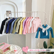 カットソー ハイネックTシャツ 長袖 子供服 キッズ ロンT 女の子 男の子 トップス 無地 シンプル 秋冬 通園 通学 90cm 100cm 110cm 120cm 130cm 140cm 150cm