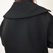 トレーナー スポンジリバー ハーフジップトップス 長袖 レディース シンプル 無地 もちもち ぽわん袖 大人可愛い ダンボールニット