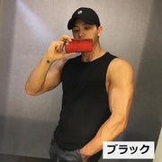 タンクトップ 大きいサイズ メンズ トップス ノースリーブ 袖なし Uネック ラウンドネック メッシュ 通気性 シンプル カジュアル 無地 トレーニング スポーツ 運動 フィットネス 夏 インナー 白 黒 青 赤 グレー