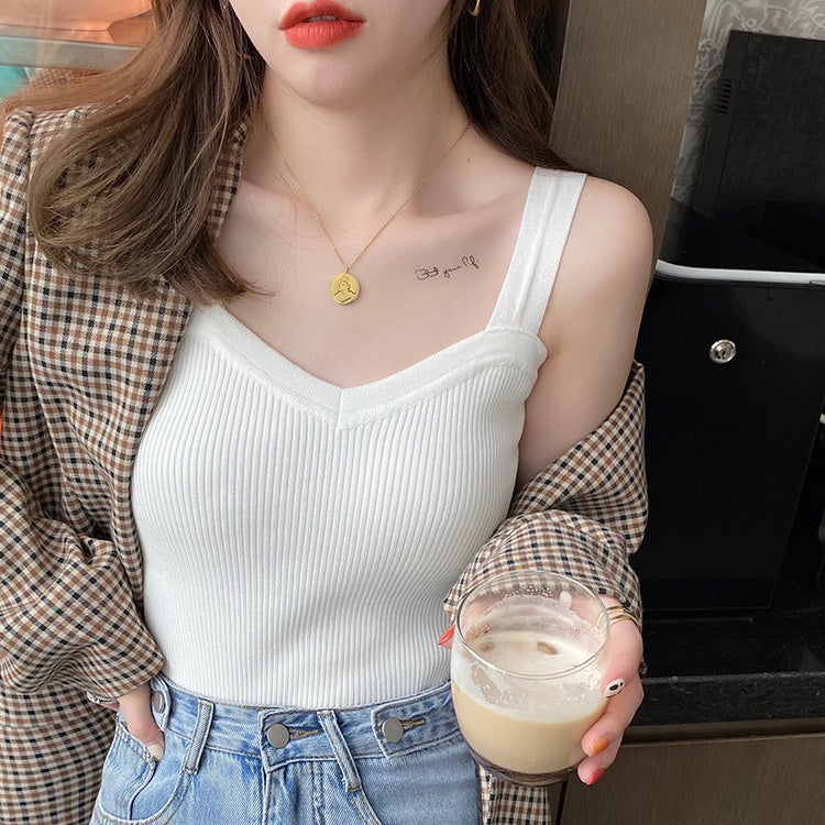 ニットキャミソール ノースリーブ キャミソール リブニット レディース 女性 商品画像2