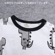 ロンパース 半袖 ベビー 赤ちゃん 子供用 クルーネック 白 恐竜 ダイナソー プルオーバー カバーオール 股下ボタン 乳児 新生児 かわいい カジュアル お出かけ 出産祝い