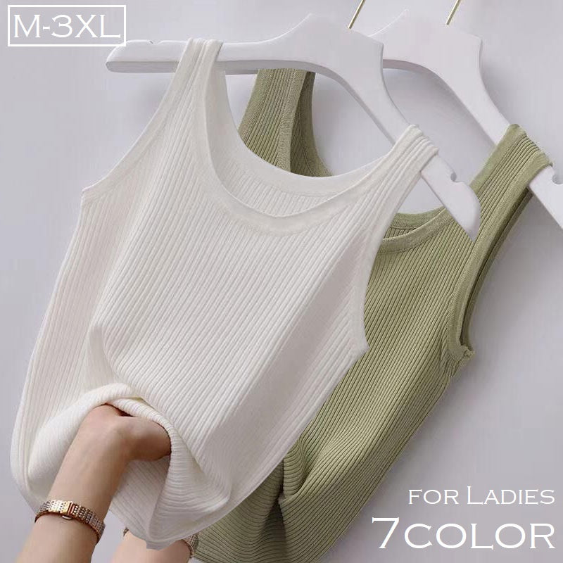 タンクトップ リブ レディース 女性 婦人服 大きいサイズ ゆったり 2XL 3XL ノースリーブ 袖なし Uネック カットソー 単色 無地 ベーシック 定番 カジュアル 着回し ヘビロテ シンプル おしゃれ お出かけ 通勤 運動 スポーツ 部屋着 黒 白 灰 緑 青 ピンク 黄