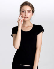 カップ付きTシャツ カップ付きカットソー ブラトップ レディース 女性 半袖 丸首 ラウンドネック クルーネック 大きいサイズ 2XL以上 3XL 4XL 無地 ブラック ホワイト ピンク シンプル カジュアル ラフ 部屋着 春 秋
