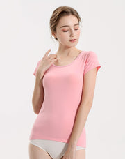 カップ付きTシャツ カップ付きカットソー ブラトップ レディース 女性 半袖 丸首 ラウンドネック クルーネック 大きいサイズ 2XL以上 3XL 4XL 無地 ブラック ホワイト ピンク シンプル カジュアル ラフ 部屋着 春 秋